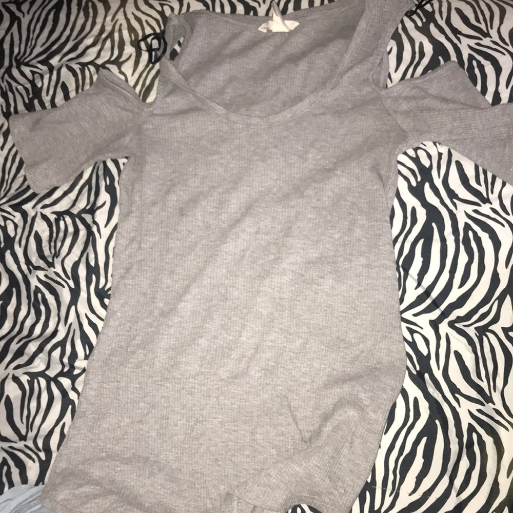 H&M Cut Out Grey Top